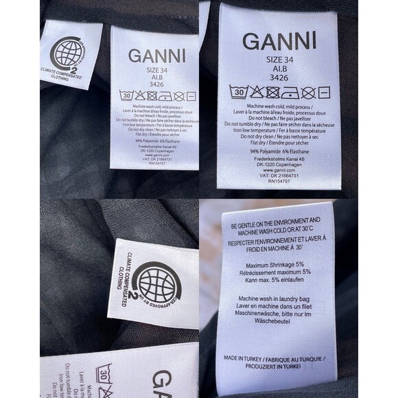 GANNI Gingham Mesh Wrap Mini Dress size 34/4 - Picture 11 of 11